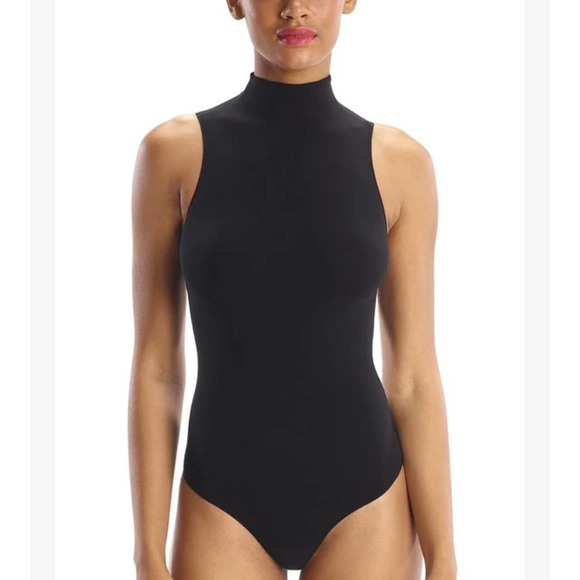 Commando Tops - Commando Black Ballet Mockneck Sleeveless Bodysuit